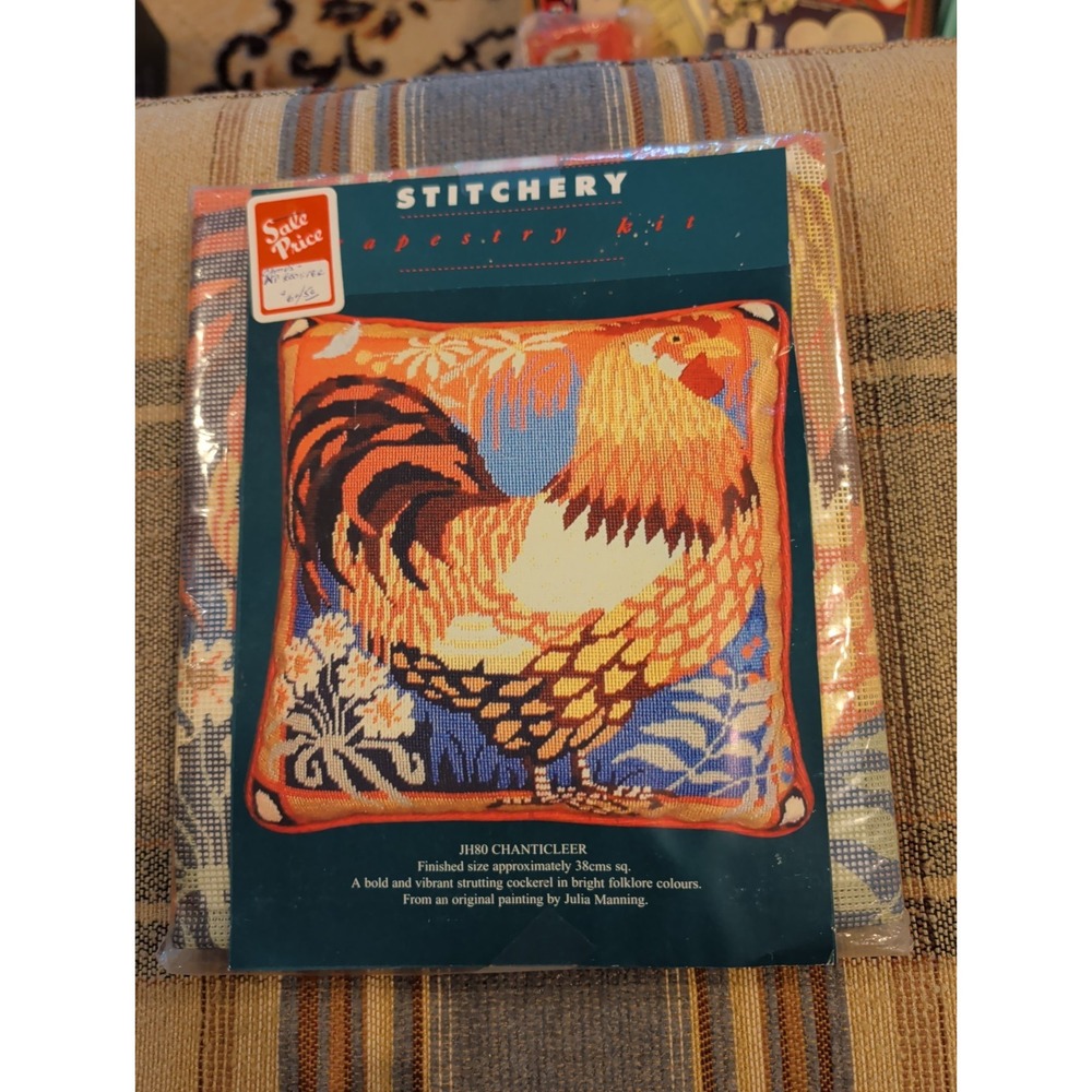 New Stitchery Pillow Printed Tapestry Kit JH80 Chanticleer Rooster